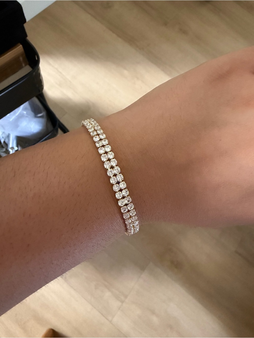 Classic Gold Tennis Bracelet with Clear Stones